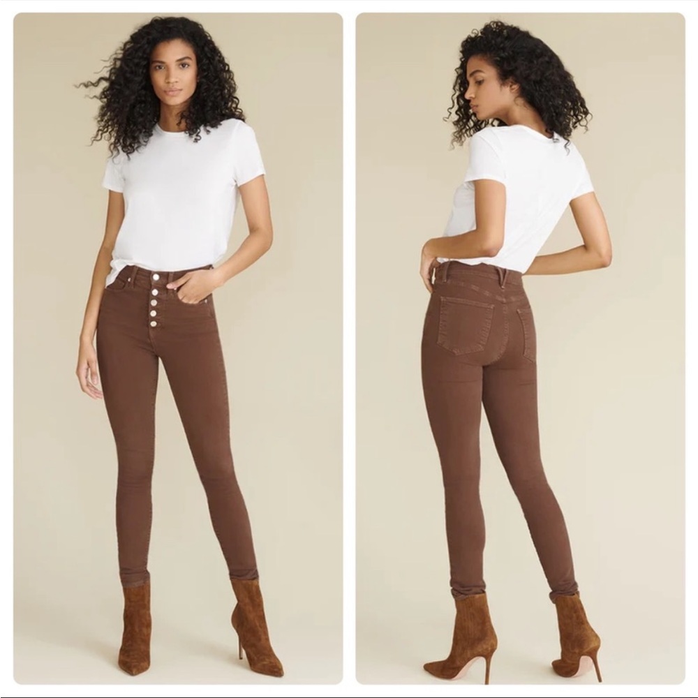 Brown Veronica beard skinny jeans.